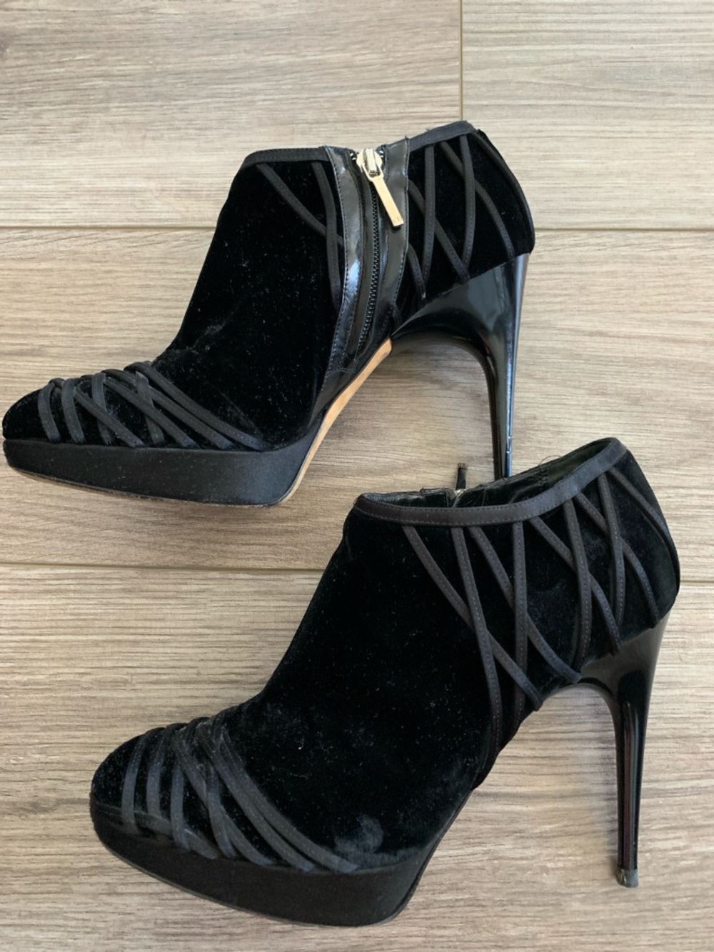 Christian Dior Black Velvet Platform Stiletto Booties - ready for a good home - Picture 4 of 7